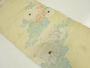 アンティーク　紗　菊模様織り出し丸帯（材料）